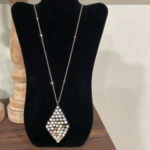 Erica Nikol diamond shaped pendant gold tone necklace